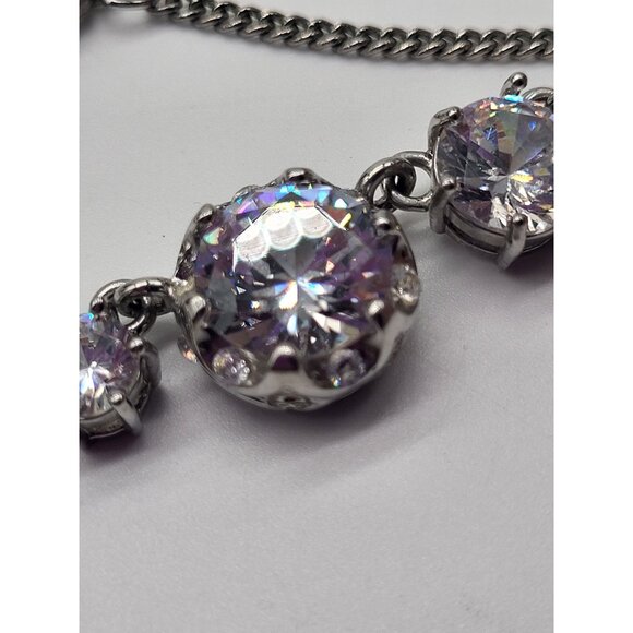 Betsey Johnson ALL THAT GLITTERS Cubic Zirconia Glass Statement Necklace - Picture 11 of 13